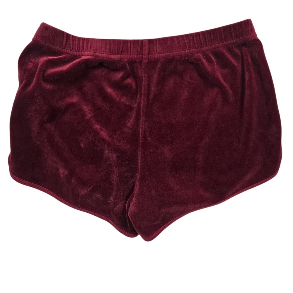 Hollister Womens Burgundy Red Velvet Dolphin Shorts Elastic Waist Size S‎ Y2K